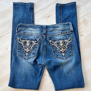 Miss‎ Me Embellished Low Rise Skinny Jeans | Size 28